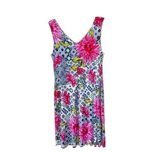 Ronni Nicole Floral Summer Poly Spandex Fit and Flair Dress Medium #RR